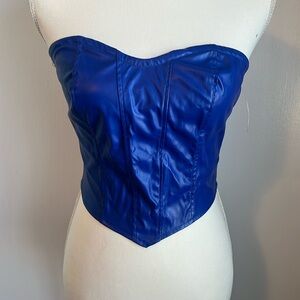 NWOT SHEIN strapless top. Blue. Sz S